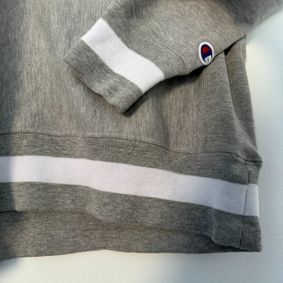 Champion Oversized Gray Crewneck Sweatshirt Collegiate Vintage - Picture 6 of 10